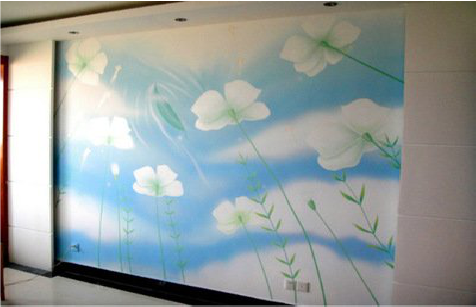 志丹画墙绘怎么画好白云的蓬松感?