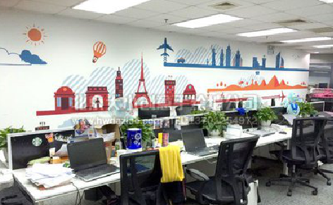  志丹教你设计办公室墙绘的方法。