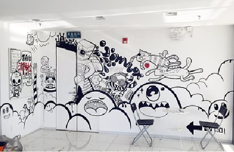  志丹手绘墙并非传统涂鸦。